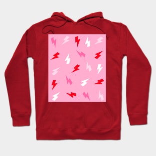 Red and Pinks Lightning Bolts Pattern Hoodie